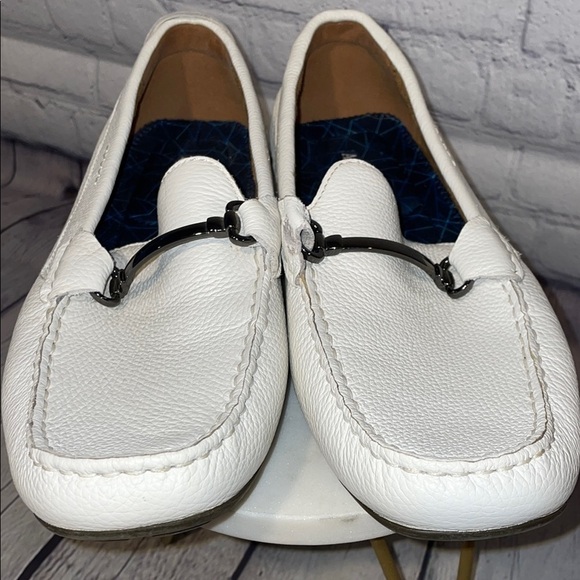 Alfani Mens White Leather Driving Loafers Sz 11M Great condition! - Picture 7 of 7